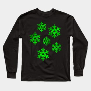 Watercolor Snowflakes (Green) Long Sleeve T-Shirt